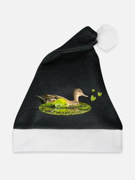 Schnatterente schnattern Quasselstrippe - Weihnachtsmütze - Schwarz/Weiß