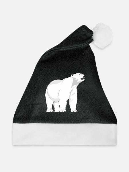 Eisbär Polarbär - Weihnachtsmütze - Schwarz/Weiß