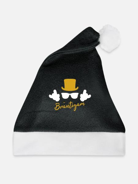 Bräutigam JGA Junggesellenabschied - Weihnachtsmütze - Schwarz/Weiß - Vorne