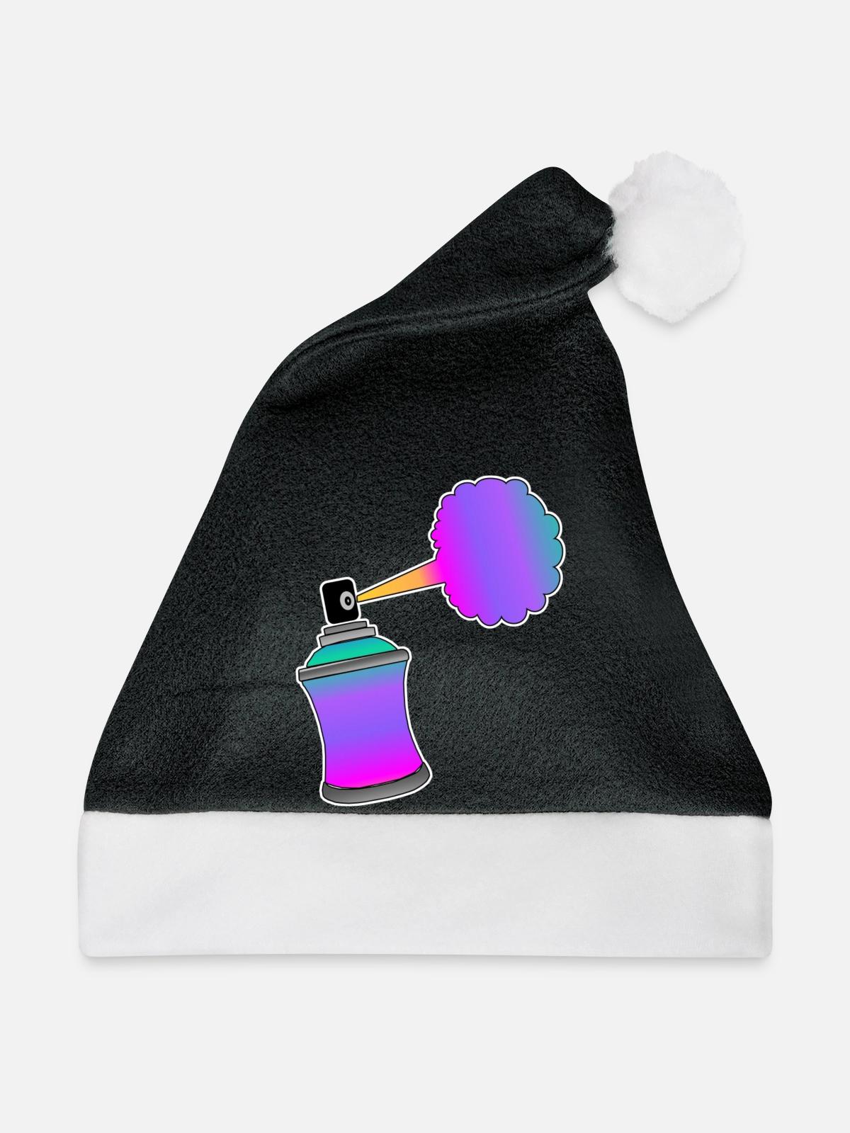 Spraydose Graffiti - Weihnachtsmütze - Schwarz/Weiß - Vorne