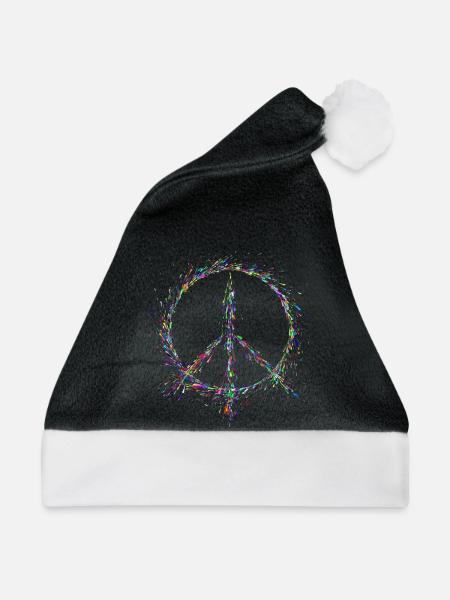 Frieden in den Farbtropfen - Weihnachtsmütze - Schwarz/Weiß