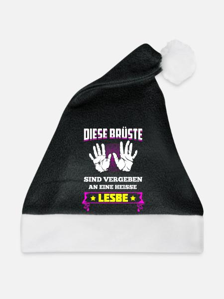 Diese Brüste Gehören Heißer Lesbe Heißen Lesbe - Weihnachtsmütze - Schwarz/Weiß - Vorne