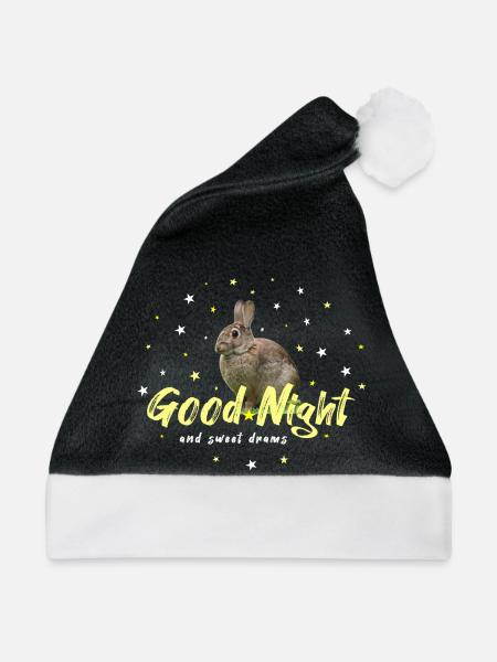good night hare rabbit - Weihnachtsmütze - Schwarz/Weiß - Vorne