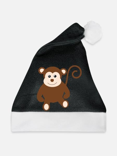 Niedlicher Affe Geschenk Geburt Taufe Babyparty - Weihnachtsmütze - Schwarz/Weiß