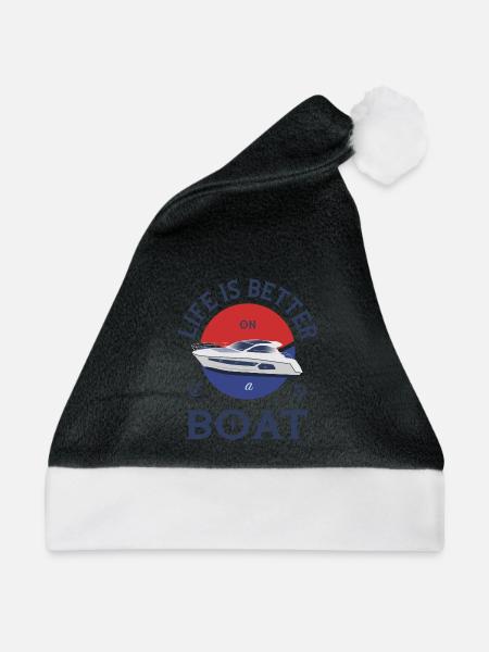 Boot Life is better - Weihnachtsmütze - Schwarz/Weiß
