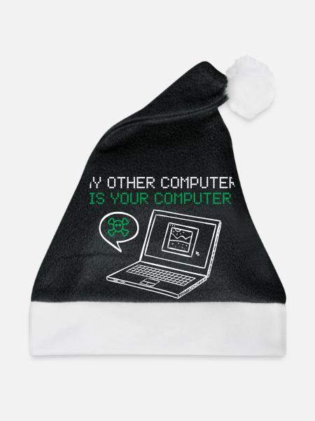 Hacker Mein Anderer Computer Ist Deiner - Weihnachtsmütze - Schwarz/Weiß - Vorne