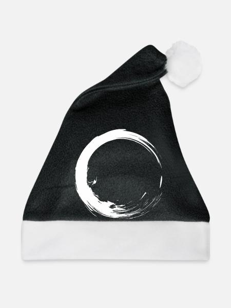 Kreis Design variante 1 - Weihnachtsmütze - Schwarz/Weiß - Vorne