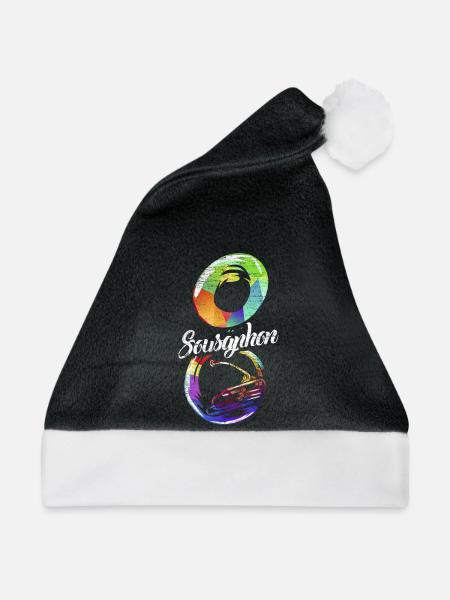 Druckvolles Sousaphon Blaskapelle - Weihnachtsmütze - Schwarz/Weiß - Vorne