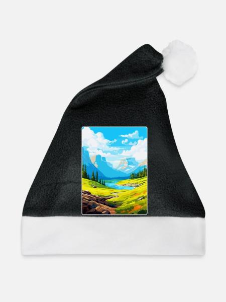 Pyrenäen-Nationalpark Frankreich Reiseplakat WPA - Weihnachtsmütze - Schwarz/Weiß - Vorne