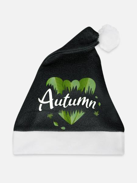 Herbst goldener Herbst Blätter - Weihnachtsmütze - Schwarz/Weiß