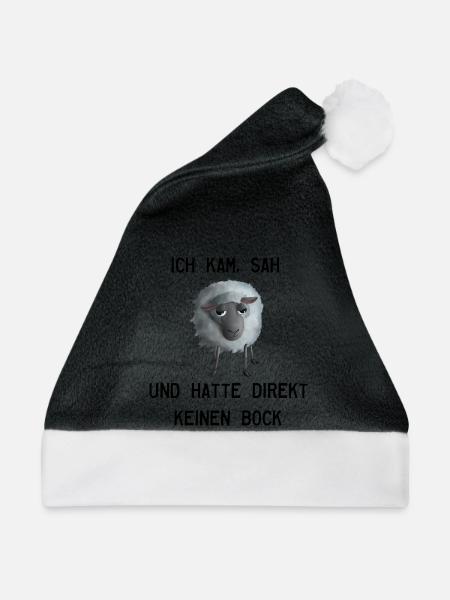 Keinen Bock Schaf - Ich kam, sah und hatte... - Weihnachtsmütze - Schwarz/Weiß - Vorne