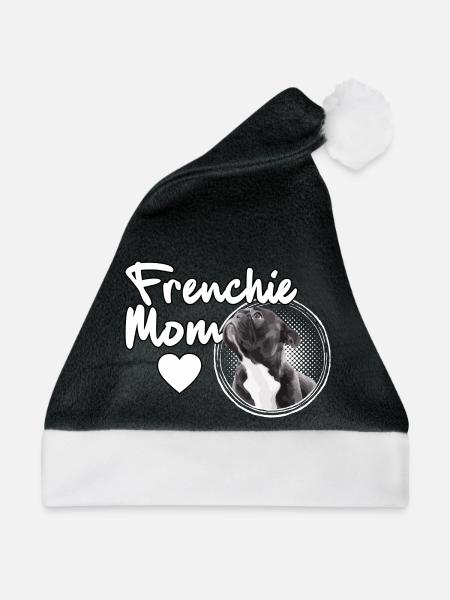 Frenchie Mom French Bulldog Mama - Weihnachtsmütze - Schwarz/Weiß - Vorne