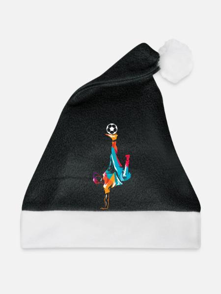Kreativer Freestyle Fußballkick - Weihnachtsmütze - Schwarz/Weiß - Vorne