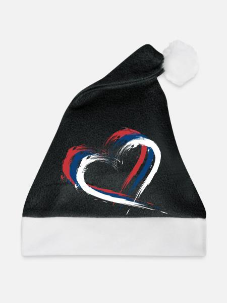 Flagge Serbien - Weihnachtsmütze - Schwarz/Weiß