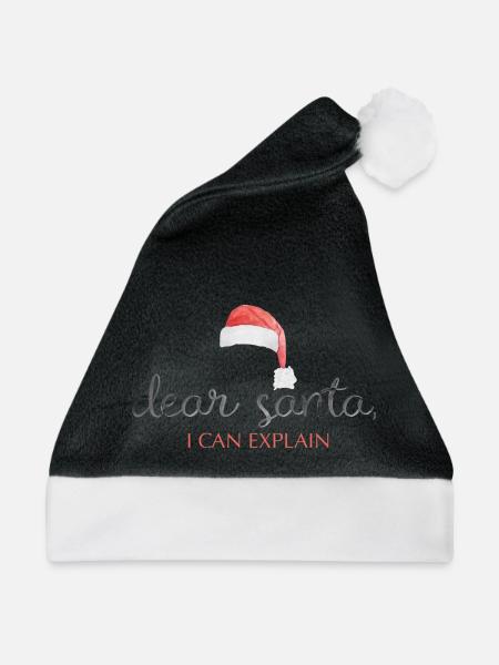 dear santa i can explain - Weihnachtsmütze - Schwarz/Weiß