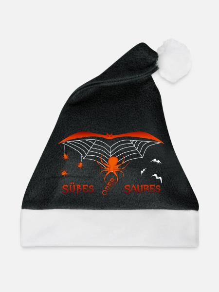 Süßes oder Saures Halloween - Weihnachtsmütze - Schwarz/Weiß - Vorne