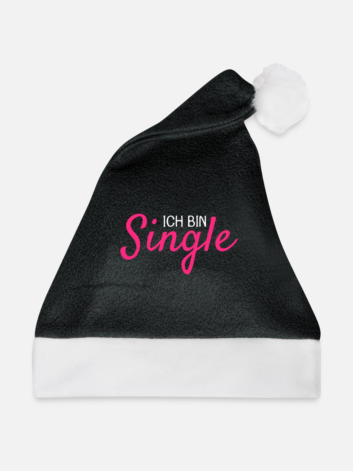 Ich bin Single - Weihnachtsmütze - Schwarz/Weiß - Vorne