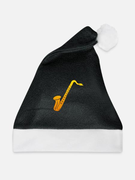Saxofon - Weihnachtsmütze - Schwarz/Weiß