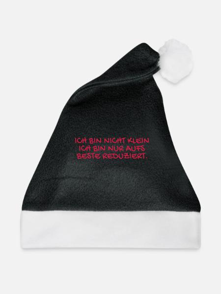 Ich bin nicht klein Spruch. - Weihnachtsmütze - Schwarz/Weiß - Vorne