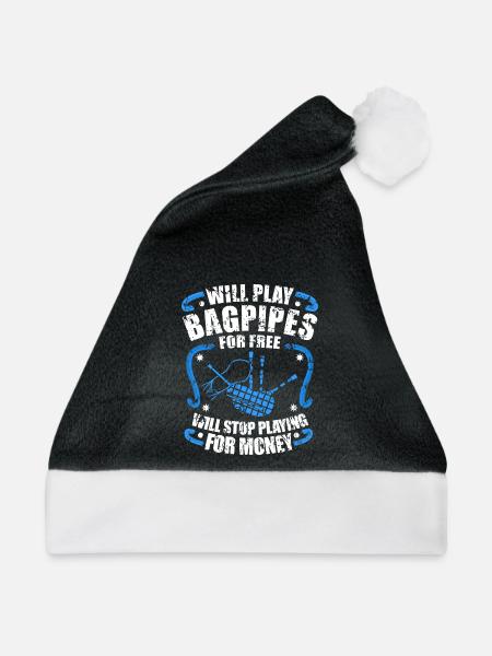 Bagpipe Geschenk - Weihnachtsmütze - Schwarz/Weiß