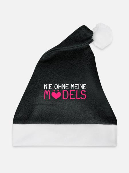 Nie ohne meine Mädels - Weihnachtsmütze - Schwarz/Weiß - Vorne