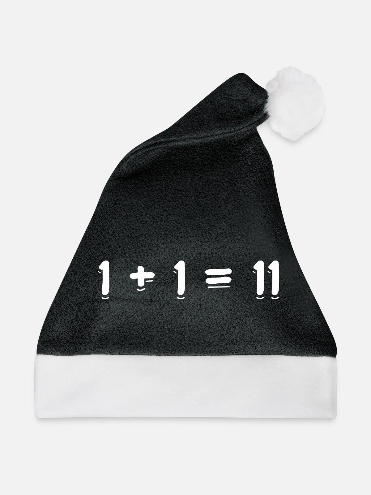 1 + 1 = 11 - Weihnachtsmütze - Schwarz/Weiß - Vorne