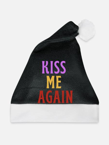 Küss mich wieder - LIEBE! - Weihnachtsmütze - Schwarz/Weiß