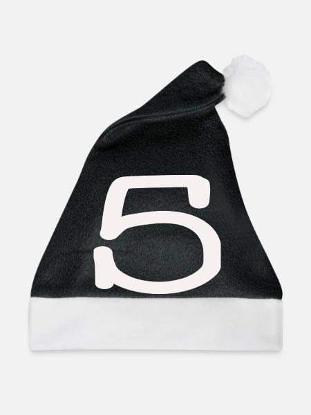 5. 5 JAHRE. 5-JÄHRIGES JUBILÄUM. 5-JÄHRIGES JUBILÄUM. 5. - Weihnachtsmütze - Schwarz/Weiß - Vorne