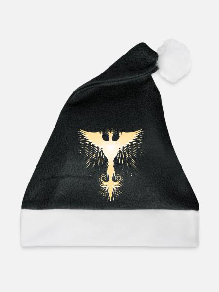 Goldener Phönix Feuervogel - Weihnachtsmütze - Schwarz/Weiß - Vorne