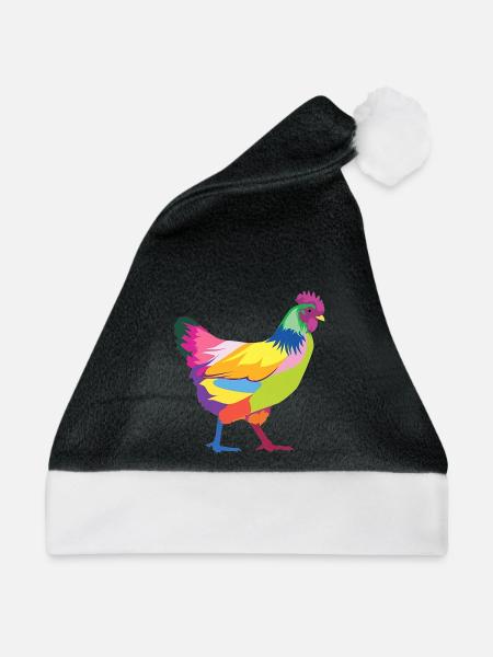 Huhn - Weihnachtsmütze - Schwarz/Weiß