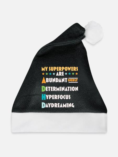 Meine Superkräfte sind ADHS Anders denken - Weihnachtsmütze - Schwarz/Weiß