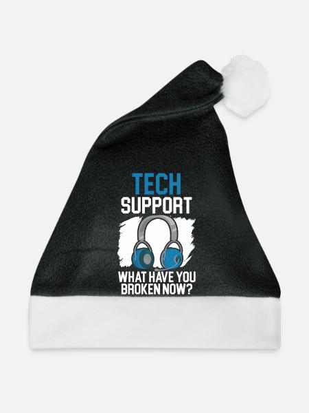 Wenn alles andere fehlschlägt Reboot Tech Support - Weihnachtsmütze - Schwarz/Weiß - Vorne