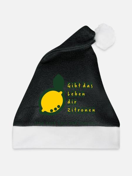Tequila und Zitronen - Das Lebensmotto - Weihnachtsmütze - Schwarz/Weiß - Vorne