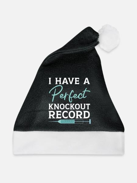Ich habe einen perfekten Knockout-Rekord Anästhesi - Weihnachtsmütze - Schwarz/Weiß - Vorne