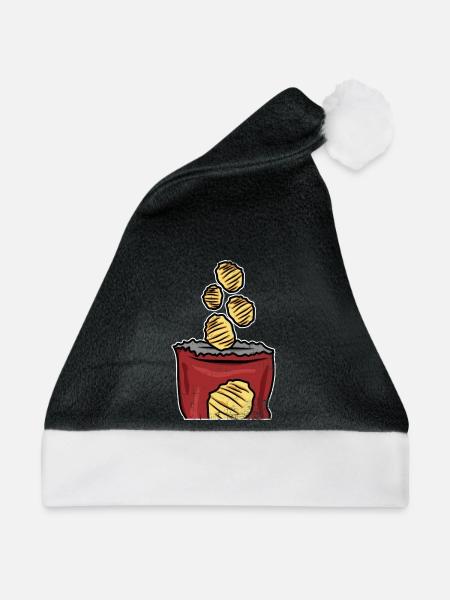 Würzige Britische Chips Geschenk - Weihnachtsmütze - Schwarz/Weiß