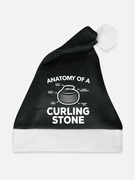 Curling Stein - Weihnachtsmütze - Schwarz/Weiß