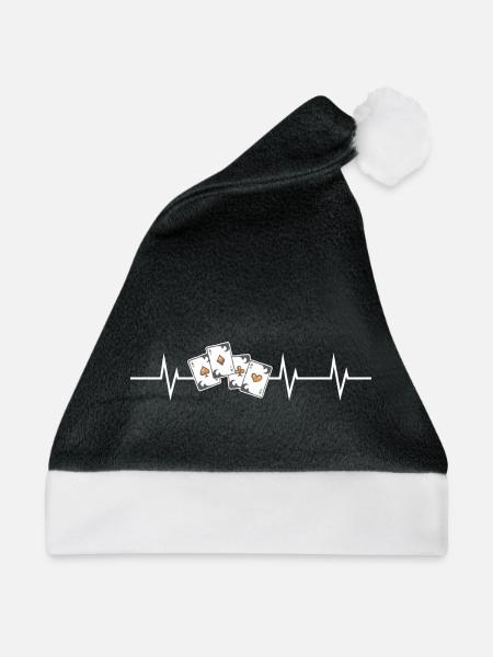 Heartbeat of the Cards - Weihnachtsmütze - Schwarz/Weiß