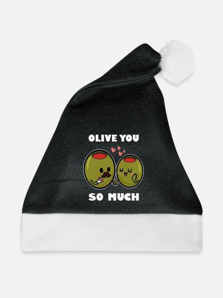 Leidenschaftlicher Oliven Genießer - Weihnachtsmütze - Schwarz/Weiß