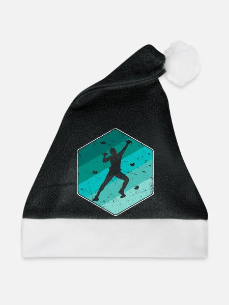 Klettern Boulder Bouldern Kletterer Bergsteiger - Weihnachtsmütze - Schwarz/Weiß - Vorne