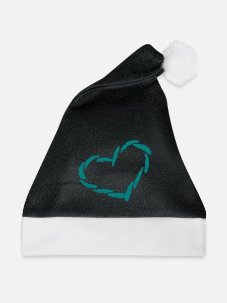 Herz Herzchen Liebe - Weihnachtsmütze - Schwarz/Weiß