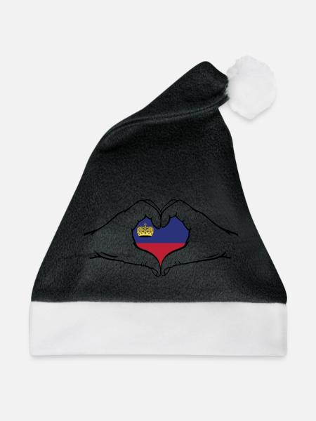 Liechtenstein Flagge Herzform - Weihnachtsmütze -