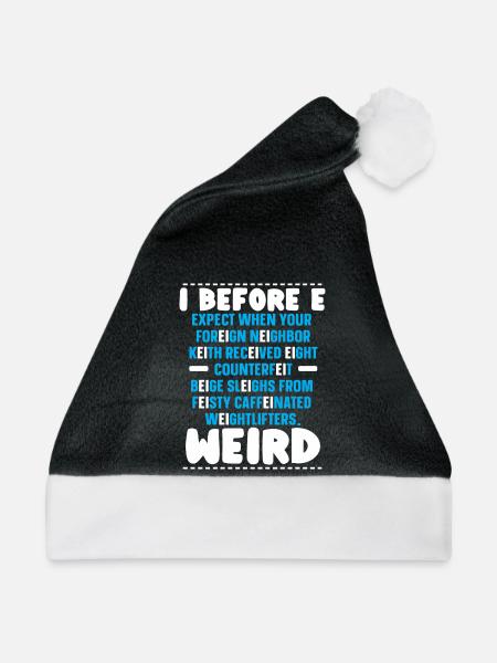 Grammatik-Polizei Englisch-Lehrer Englisch-Schreib - Weihnachtsmütze - Schwarz/Weiß - Vorne