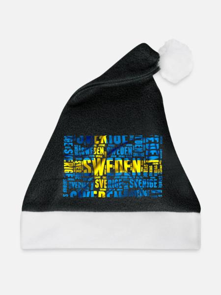 Schweden Flagge - Weihnachtsmütze - Schwarz/Weiß