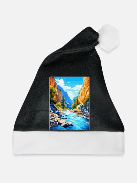 Samaria Schlucht Griechenland Vintage Reise Poster WPA Kunst - Weihnachtsmütze - Schwarz/Weiß - Vorne