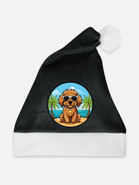 Cockapoo Hunderasse Cartoon Sonnenbrille Strand - Weihnachtsmütze - 
