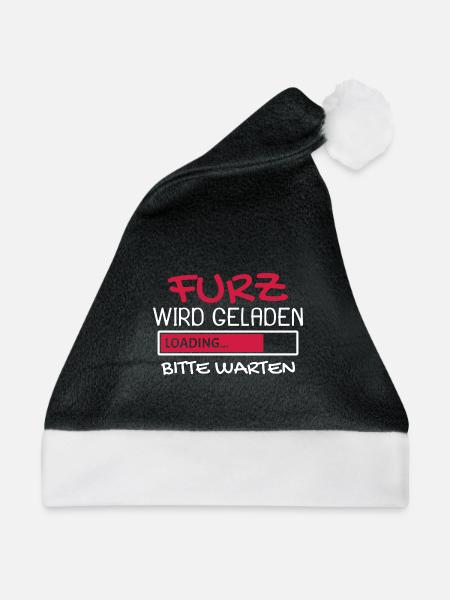 Furz wird geladen - Weihnachtsmütze - Schwarz/Weiß - Vorne