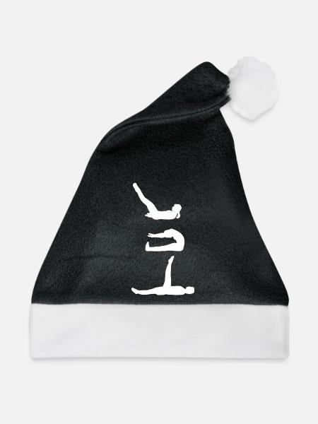 Geschmeidige Pilates Bodenmatte - Weihnachtsmütze - Schwarz/Weiß - Vorne