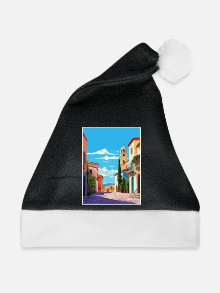 Andalusien Spanien Vintage Reiseplakat WPA Souvenir - Weihnachtsmütze - Schwarz/Weiß - Vorne