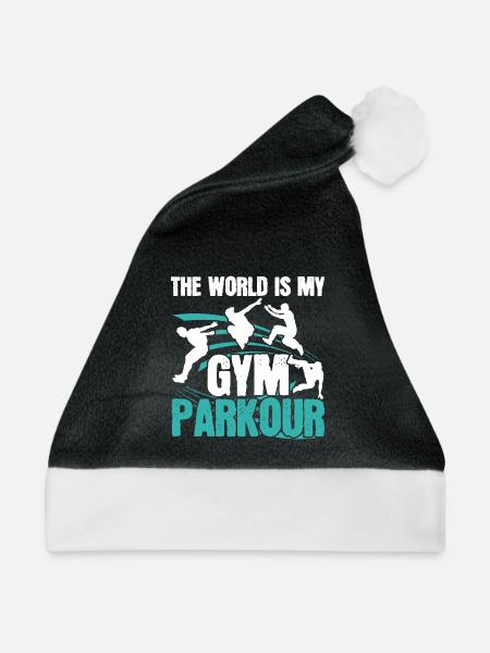 Die Welt ist mein Fitnessstudio Parkour Freies Lau - Weihnachtsmütze - Schwarz/Weiß - Vorne