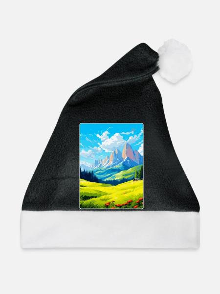 Dolomiten Italien Vintage Reiseplakat Souvenir WPA - Weihnachtsmütze - Schwarz/Weiß - Vorne